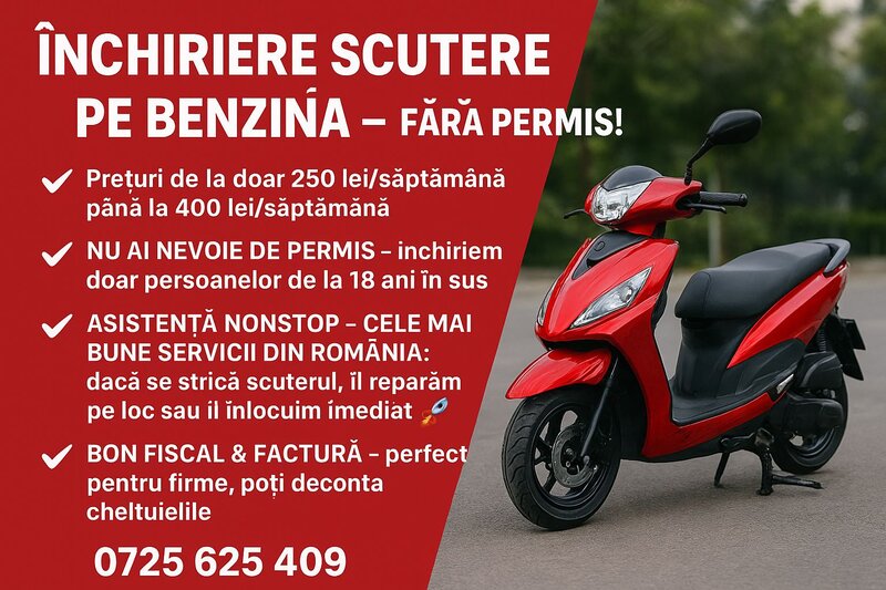 Inchiriere scutere 49 cc/ 50 cc fara permis.