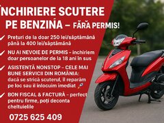 Inchiriere scutere 49 cc/ 50 cc fara permis